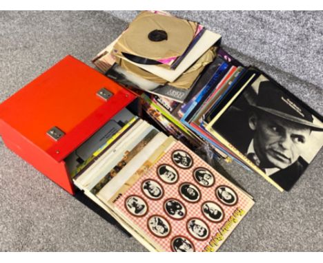 Large lot of vintage LP records to include Frank Sinatra and Perry Como