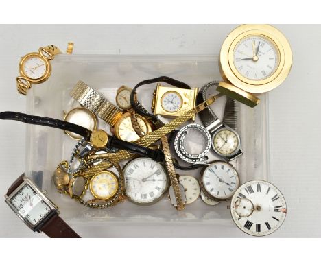 A SELECTION OF WRISTWATCHES, POCKET WATCHES AND OTHERS, to include a variety of ladies and gents fashion wristwatches, mostly