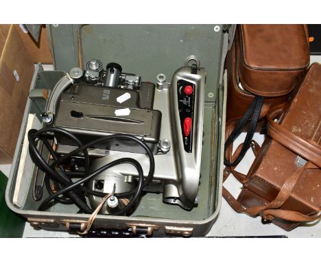 CINE CAMERAS / PROJECTOR, three cased Cine Cameras / Projector comprising one Paillard-Bolex M8 Cine Projector with instructi