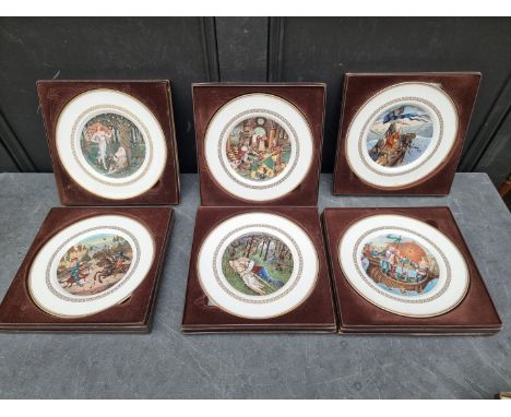 Six Royal Worcester 'King Arthur' plates, each&nbsp;boxed.