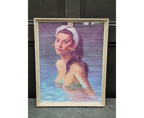 After Vladimir Trechikoff,&nbsp;a topless native, colour print, 50 x 39cm.