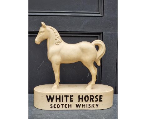 Advertising:&nbsp;a 'White Horse Scotch Whisky' pottery figure, 45cm high, (s.d.).