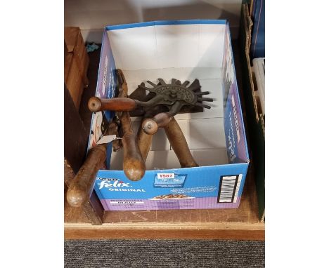 Three antique garden tools,&nbsp;to include: a 'Myticuttah' cutter; and a Spong's hedgetrimmer.