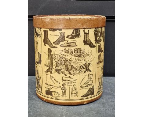 An old 'Indestructible Trunk &amp; Container Co' circular box and cover,&nbsp;41cm high x 36.5cm diameter.
