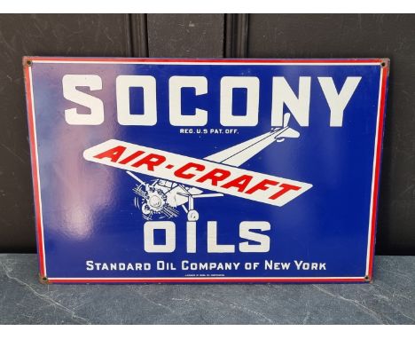 An enamel 'Socony Air-Craft Oils' sign,&nbsp;30.5 x 46cm.