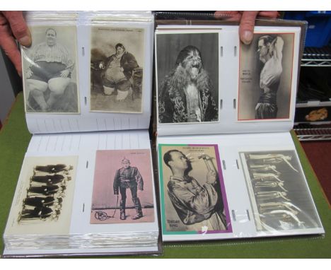 197 Picture Postcards Edwardian to Mid XX Century on a Circus and Early Performers Theme. Strongmen, elephants, clowns, Tom T