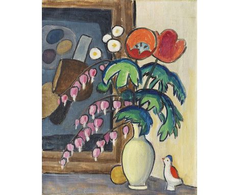 Gabriele Münter     1877 Berlin - 1962 Murnau Stillleben mit Sommerblumen. Around 1940/50er Jahre. Öl auf Leinwand.  Verso au