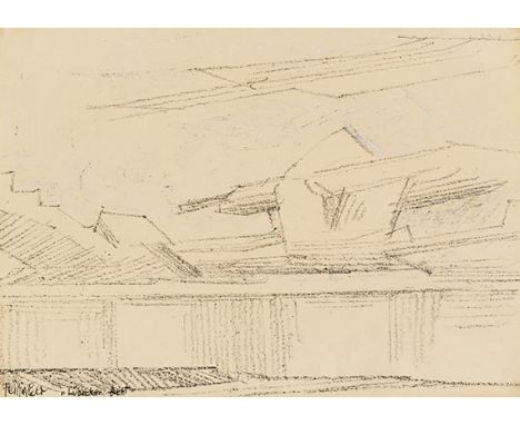 Lyonel Feininger     1871 New York - 1956 New York Lübecker Bucht. 1922/23. Kreidezeichnung.  Links unten signiert und betite