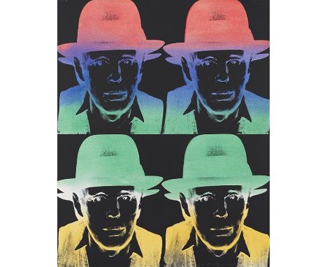 Andy Warhol     1928 Pittsburgh - 1987 New York Joseph Beuys. 1980/1983. Farbserigrafie mit Rayon-Satinierung in den bunten B