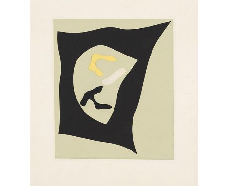 Hans (Jean) Arp     1886 Straßburg - 1966 Basel Initiale pour un éditeur. 1960. Collage aus farbigem Karton.  Verso auf einem