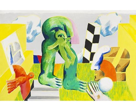 Horst Antes     1936 Heppenheim - lebt und arbeitet in Sicellino und Wolfartsweier Mauerbild VII (Garten des Malers). 1966. A