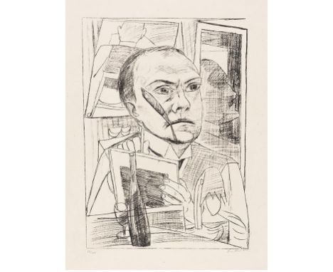 Max Beckmann     1884 Leipzig - 1950 New York Selbst im Hotel. 1922. Lithografie.  Signiert und nummeriert. Aus einer Auflage