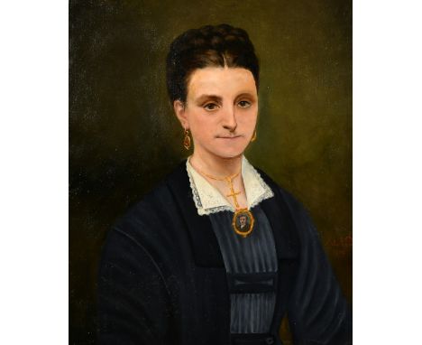 Alexandre Juliard, French, Circa 1878, a portrait of a lady, oil on canvas, signed and dated, 28.75" x 23.25" (73 x 59cm).