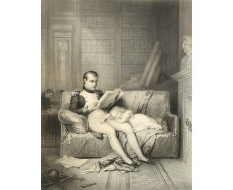 Jules Jacquart after Meissonier, Napoleons Troops at Waterloo', etching, 20" x 30" (50 x 76cm), along with an engraving of Na