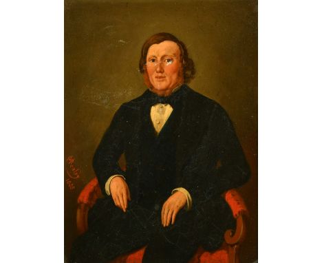 G. R. Healey, Circa 1855, a portrait of a seated gentleman, inscribed verso 'William King, Grandfather (Maternal) of Leonard 