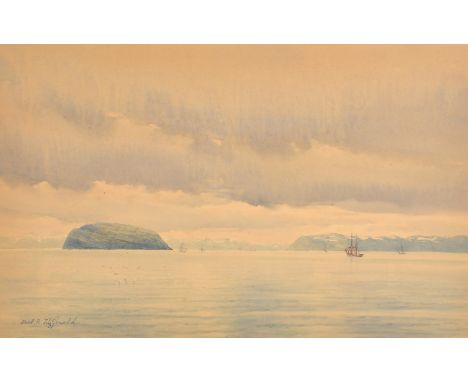 Fred R. Fitzgerald (1869-1944), shipping in a Northern sea, watercolour, signed, 11.5" x 17.5" (29 x 44.5cm), unframed.