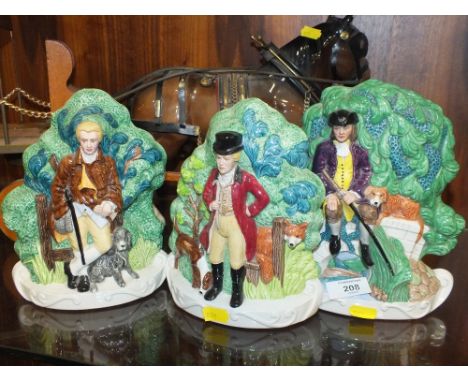 THREE MASONS CERAMIC FLAT BACK FIGURES  