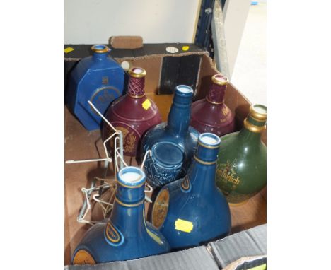 A COLLECTION OF SPODE CERAMIC LIQUOR BOTTLES (7) 