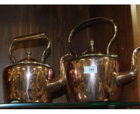 TWO VINTAGE COPPER KETTLES