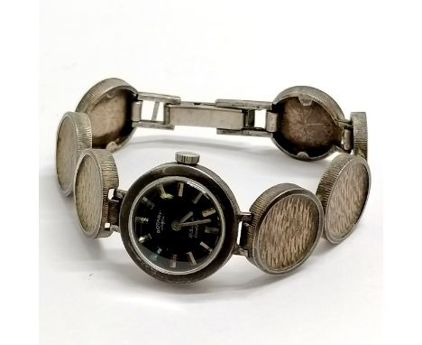 Rotary sterling silver bracelet manual wind wristwatch - 16cm &amp; 40g total weight ~ running BUT WE CANNOT GUARANTEE THE TI