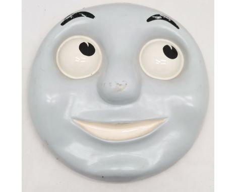 Vintage fibreglass Thomas the tank engine face, from the train, believed to have been in series, 54 cm diameter, 18 cm deep, 