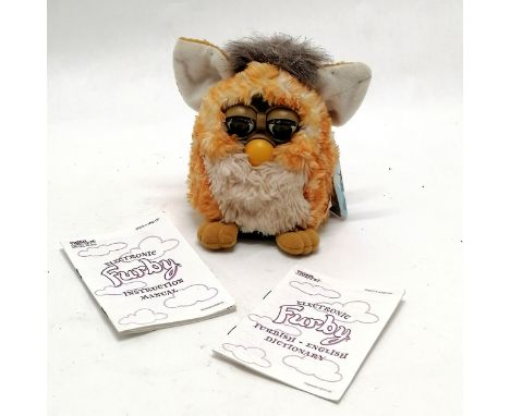 1998 Furby toy with instruction manual &amp; dictionary ~ appears to be non-working 