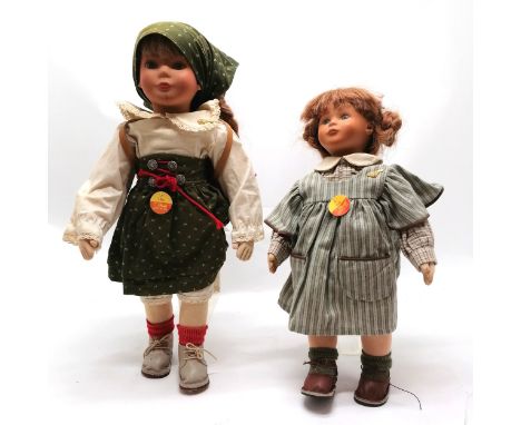 2 x Steiff dolls ~ Bea &amp; Ulla (49cm high) ~ SOLD IN AID OF STALBRIDGE COMMUNITY CHARITY 
