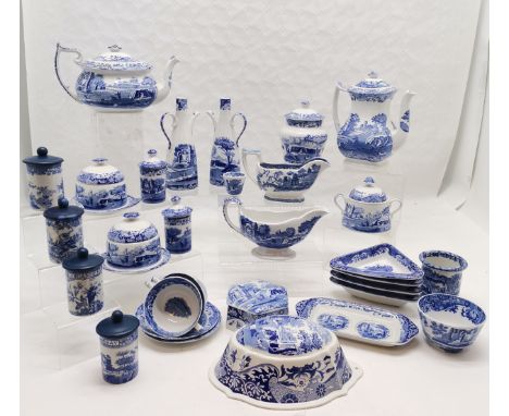 Collection of assorted Spode Italian pattern to include, Teapot a/f, Coffee pot, jelly mould etc. some a/f but mostly good us