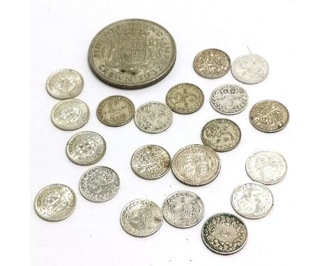 Qty of GB silver coins - total weight 58g 