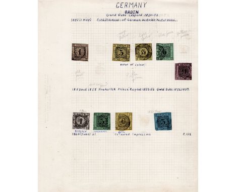 Useful collection of pages of German state stamps inc Baden, Prussia etc 