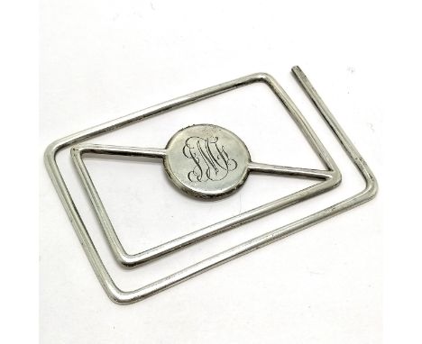 1904 silver Greek letter clip by Albert Barker Ltd - 9.5cm x 6cm &amp; 38g 