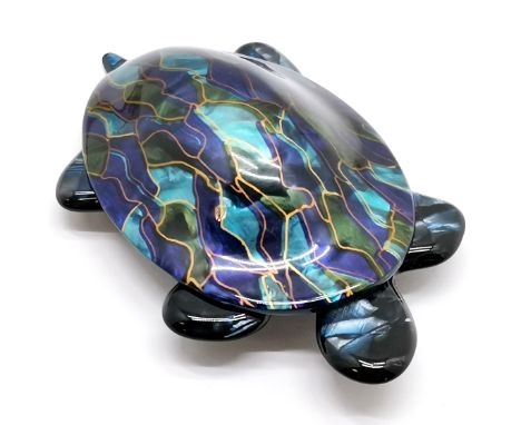 Vintage Lea Stein Paris, multicolour brooch in the form of a Turtle, 8 cm length, 5 cm wide, 