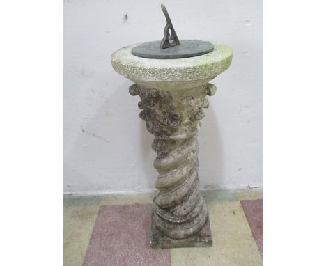 A sundial on twist column base