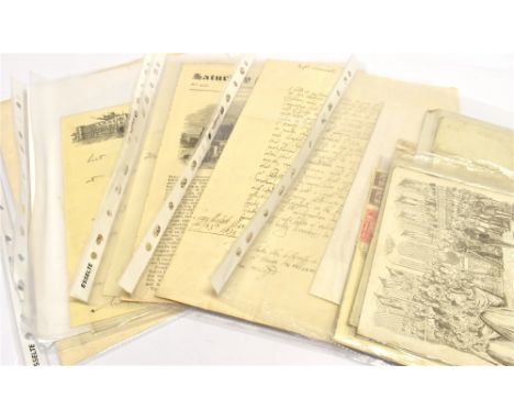 [DOCUMENTS &amp; EPHEMERA]. ASSORTED  comprising a manuscript letter from John Pyne to Lord John Pawlett, Baron, of 'George H