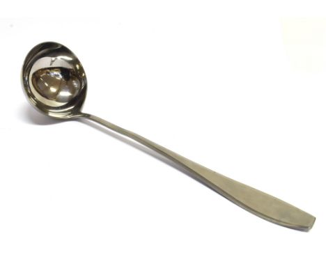 MILITARIA - A SECOND WORLD WAR GERMAN KRIEGSMARINE PLATED SOUP LADLE, BY WELLO  the reverse bearing the N.S.D.A.P. eagle devi