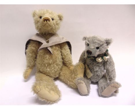 TWO PAM HOWELLS 'BEARS THAT ARE SPECIAL' ARTIST'S TEDDY BEARS  the first pale gold, limited edition of one, 57cm high; the se