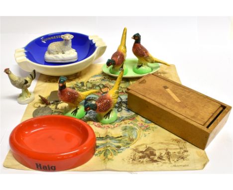 ASSORTED COLLECTABLES  comprising a Carlton Ware Guinness ashtray, 22cm wide; Carlton Ware Haig Scotch Whisky ashtray, 14.5cm