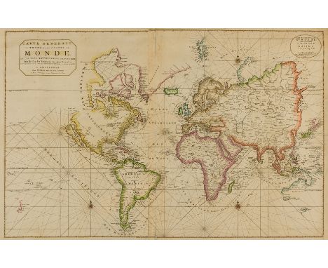 World.- Mortier (Pierre) Carte Generale de Toutes les Costes du Monde et les Pays Nouvellement Decouvert, large two sheet map