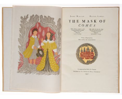 NO RESERVE Milton (John) &amp; H. Lawes. The Mask of Comus, number 557 of 950 copies, coloured plates by H. R. H. Farrer, ori