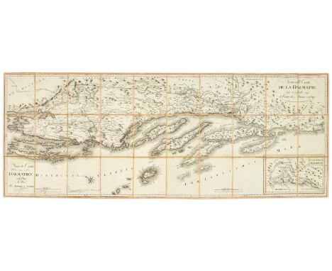 Balkans.- Adriatic Coast.- Santini (Paolo) Neueste Carte von Dalmatien in II Blätter, large folding map centred on Split, ext
