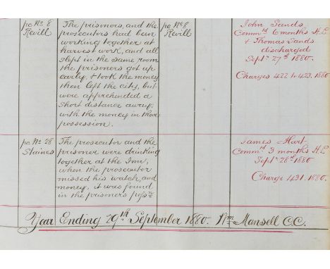 Police.- Lincoln City Police. Robbery Book, 966pp., printed columns with manuscript insertions, in black and red ink, some ma