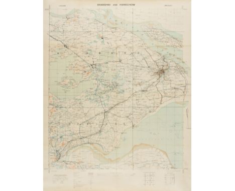 China.- War Office (Geographical Section) Shanghai and Hangchow, detailed map showing the environs of Shanghai, including par