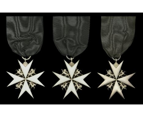 The Order of St. John of Jerusalem, Officer‘s (Brother’s) breast badge (3), 1st type (1926-36), silver, with heraldic beasts 