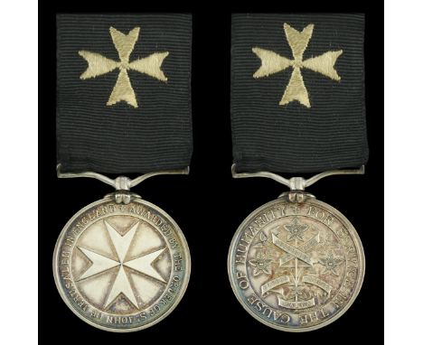 Order of St. John Lifesaving Medal, 1st type (1874-88), silver (William Hardwick. 1885) fitted with replacement silver bar su