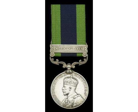 India General Service 1908-35, 1 clasp, Mohmand 1933 (10057 Sep. Mohd. Roshan, 1-7 Rajput R.) light contact marks, otherwise 