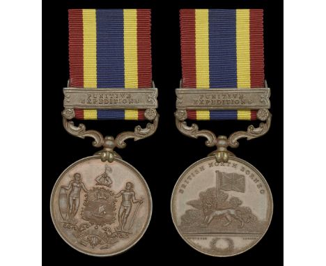 British North Borneo Company Medal 1897-1916, 1 clasp, Punitive Expeditions, bronze issue, original unnamed medal, nearly ext