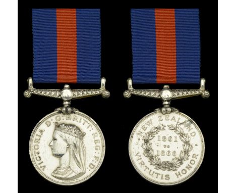 New Zealand 1845-66, reverse dated 1861 to 1866 (2034. Danl. Mc.Namara, 2nd. Bn. 14th. Regt.) lacquered, contact marks, nearl