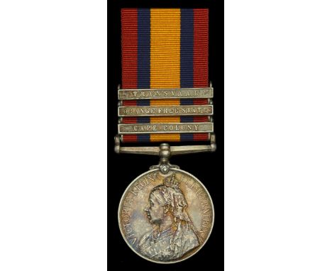 Queen’s South Africa 1899-1902, 3 clasps, Cape Colony, Orange Free State, Transvaal (6268 Pte. A. Hurlock. 1/Oxfd. L.I.) good