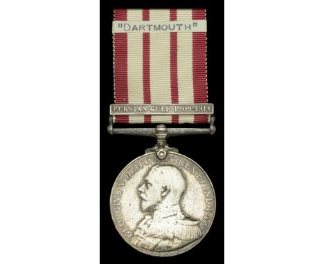 Naval General Service 1915-62, 1 clasp, Persian Gulf 1909-1914 (J.15774. J. H. Avery, Ord. Sean. H.M.S. Dartmouth.) pitting, 