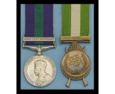 The extremely rare ‘Northern Kurdistan’ casualty pair awarded to Wapiti observer, Leading Aircraftman L. G. Edmonds, 55 Squad